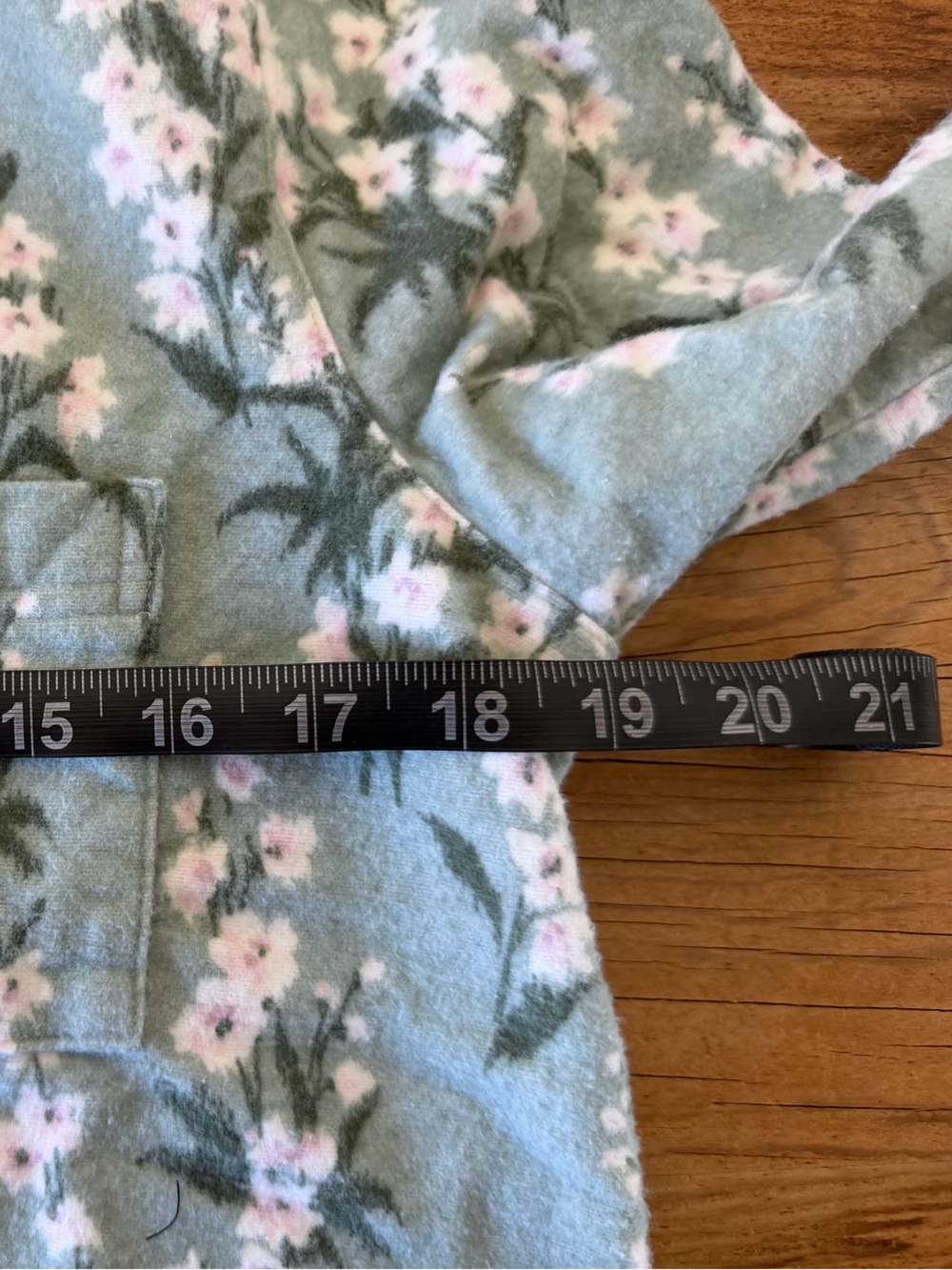 Garnet Hill Flannel Pajama PJ Top Shirt Organic Cotton Green Floral Women’s S - Picture 8 of 10